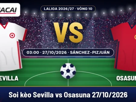 Soi kèo Sevilla vs Osasuna 27/10: chọn chủ nhà -0,5